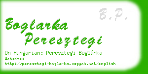 boglarka peresztegi business card